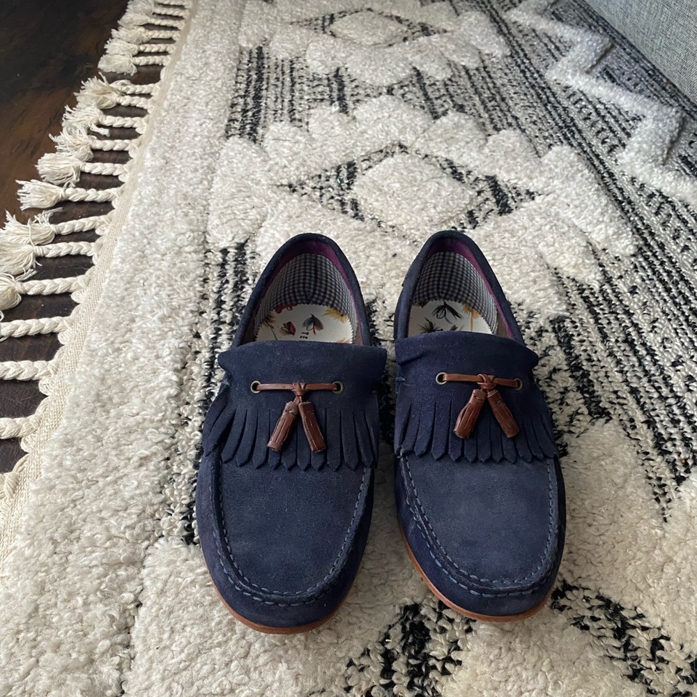 Ted Baker Blue Suede Loafer size 9
